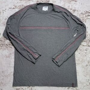 VTG Point Zero Y2K Skater Long Sleeve Shirt Grey Stripe Grunge Large Streetwear